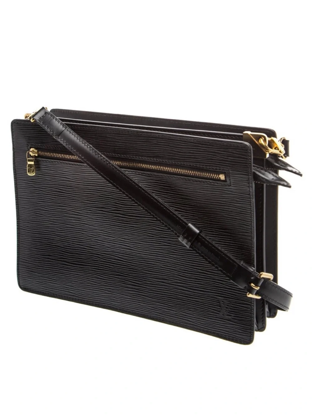 Louis Vuitton Vintage Black Epi Leather Enghien Crossbody Shoulder Clutch Bag